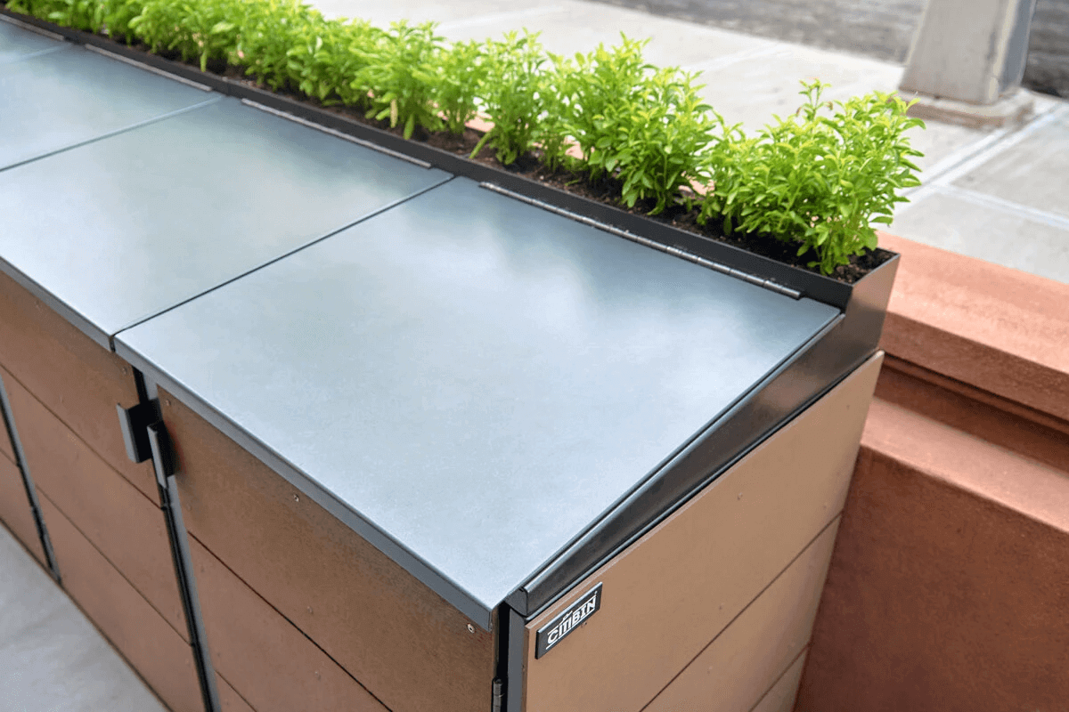 Trash can storage with planters - CITIBIN