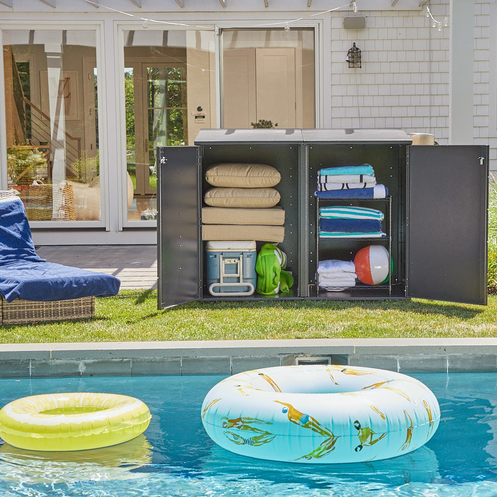 Modern storage shed.