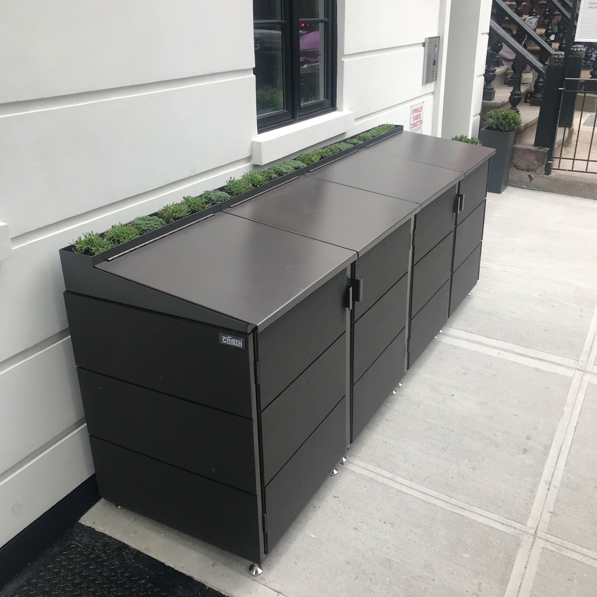 Trash enclosure with Built-in planter