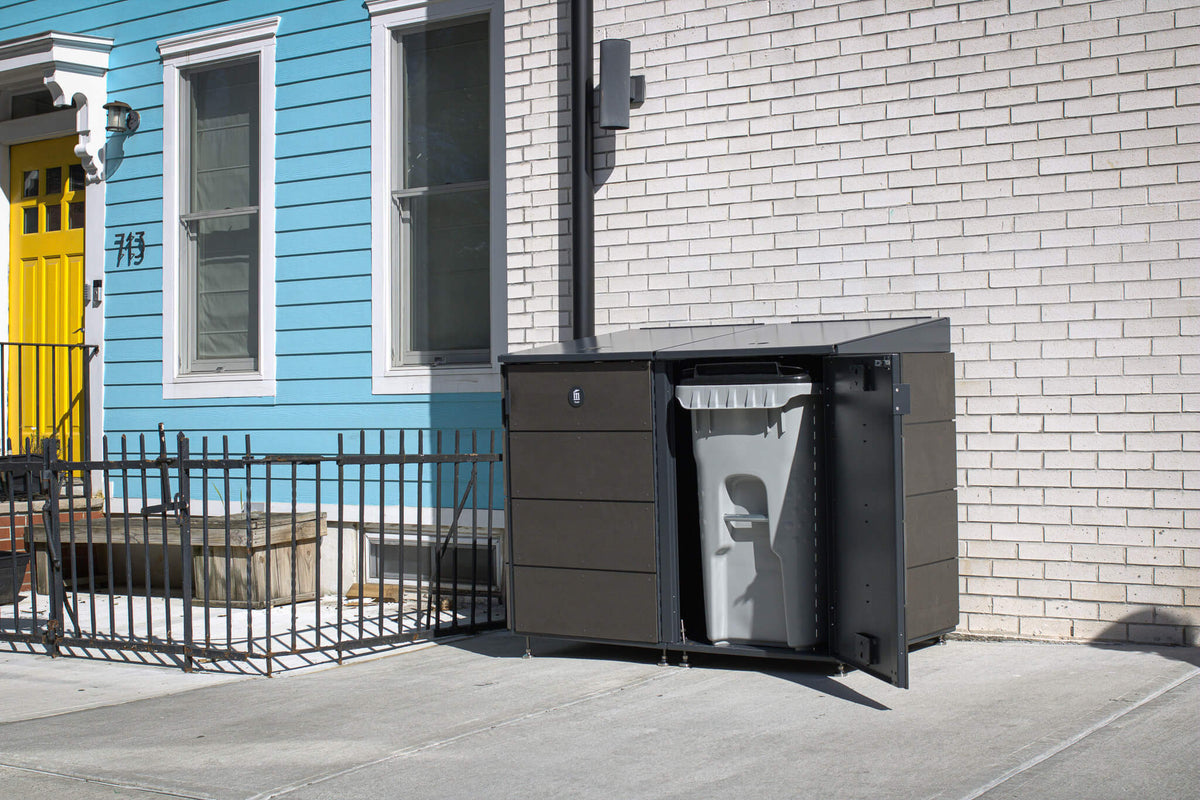 trash enclosure | size=medium| modules=2 | color=charcoal