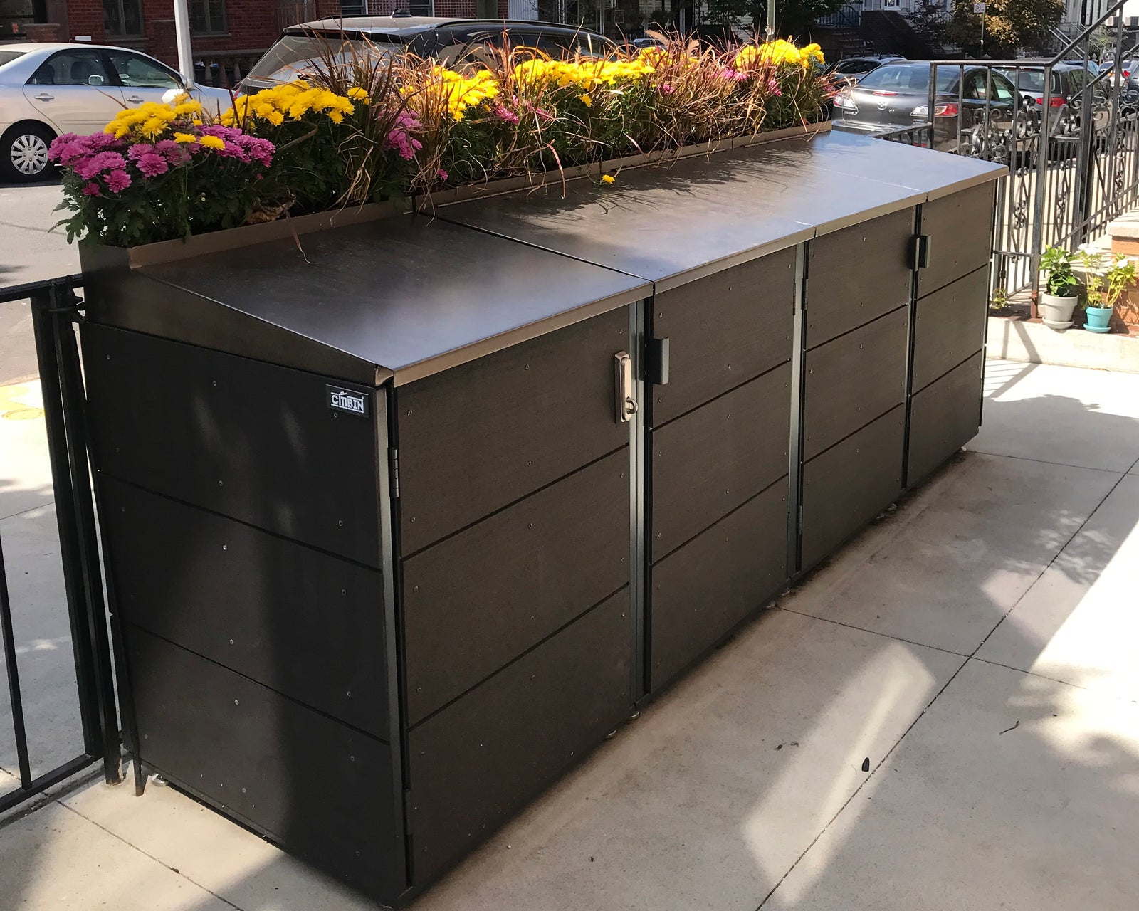 Trash Enclosure with Built-in Planter