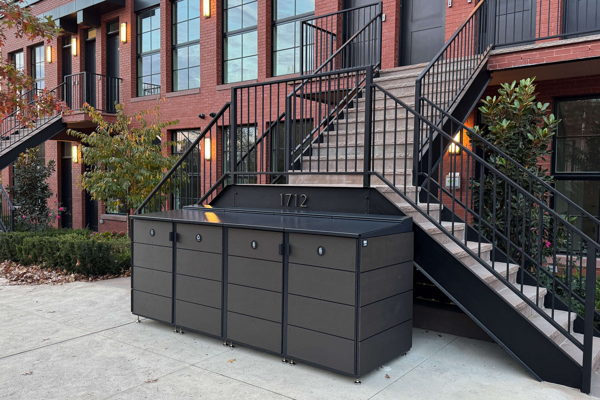trash enclosure | size=medium| modules=4 | color=charcoal