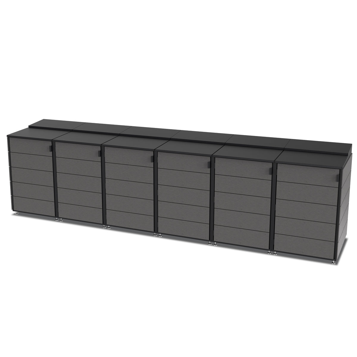 trash enclosure | size=large | modules=6 | color=charcoal