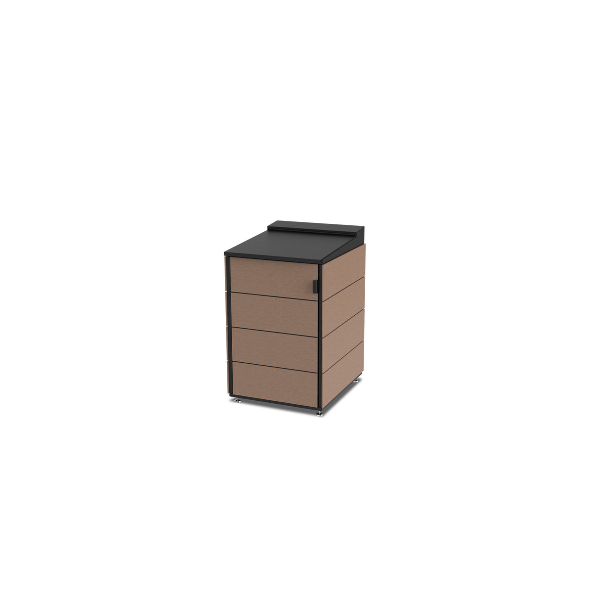 trash enclosure | size=medium | modules=1 | color=coffee