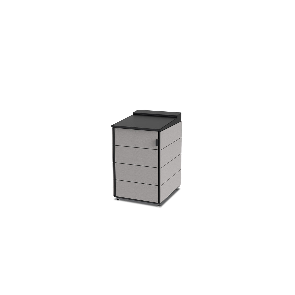 trash enclosure | size=medium | modules=1 | color=slate