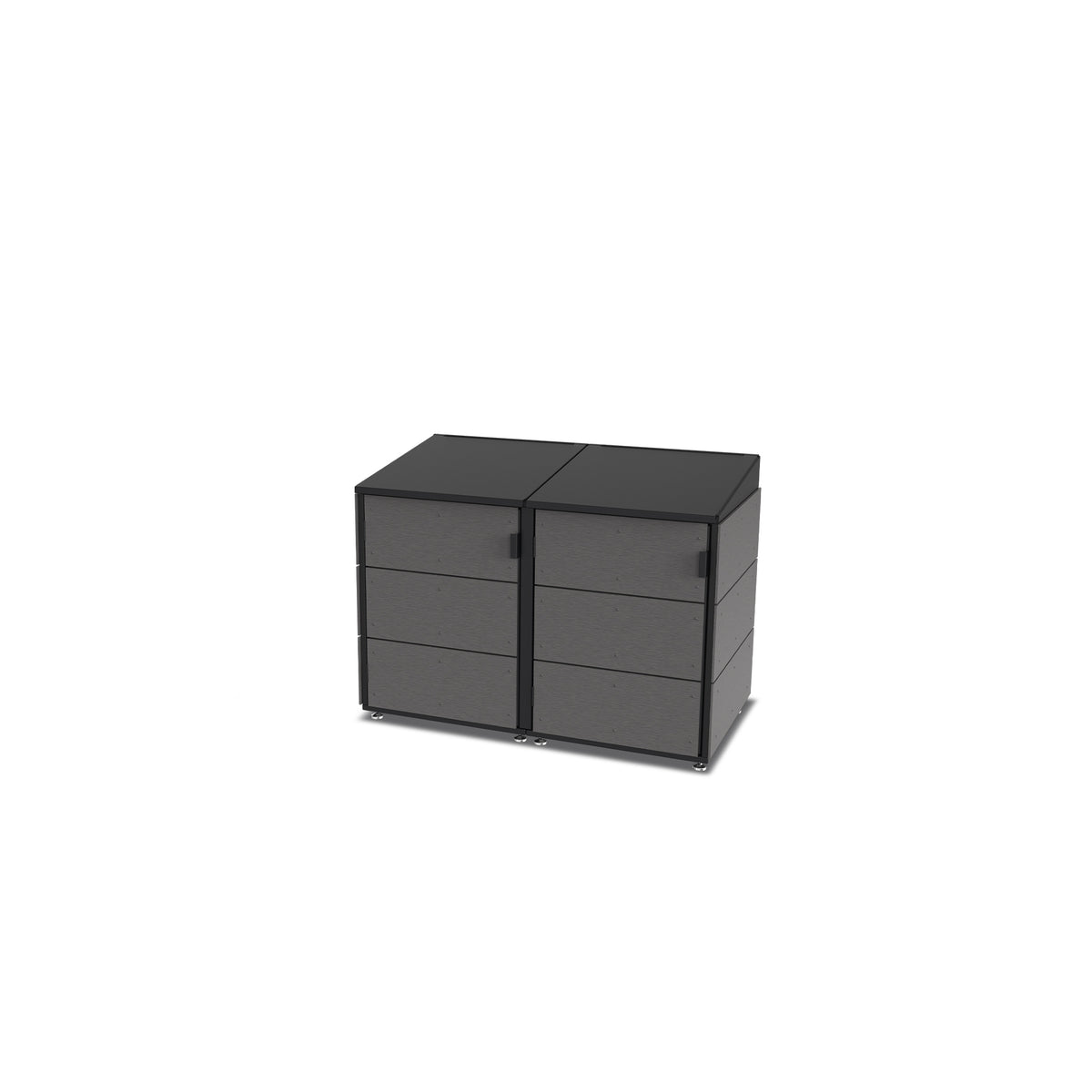 trash enclosure | size=small | modules=2 | color=charcoal