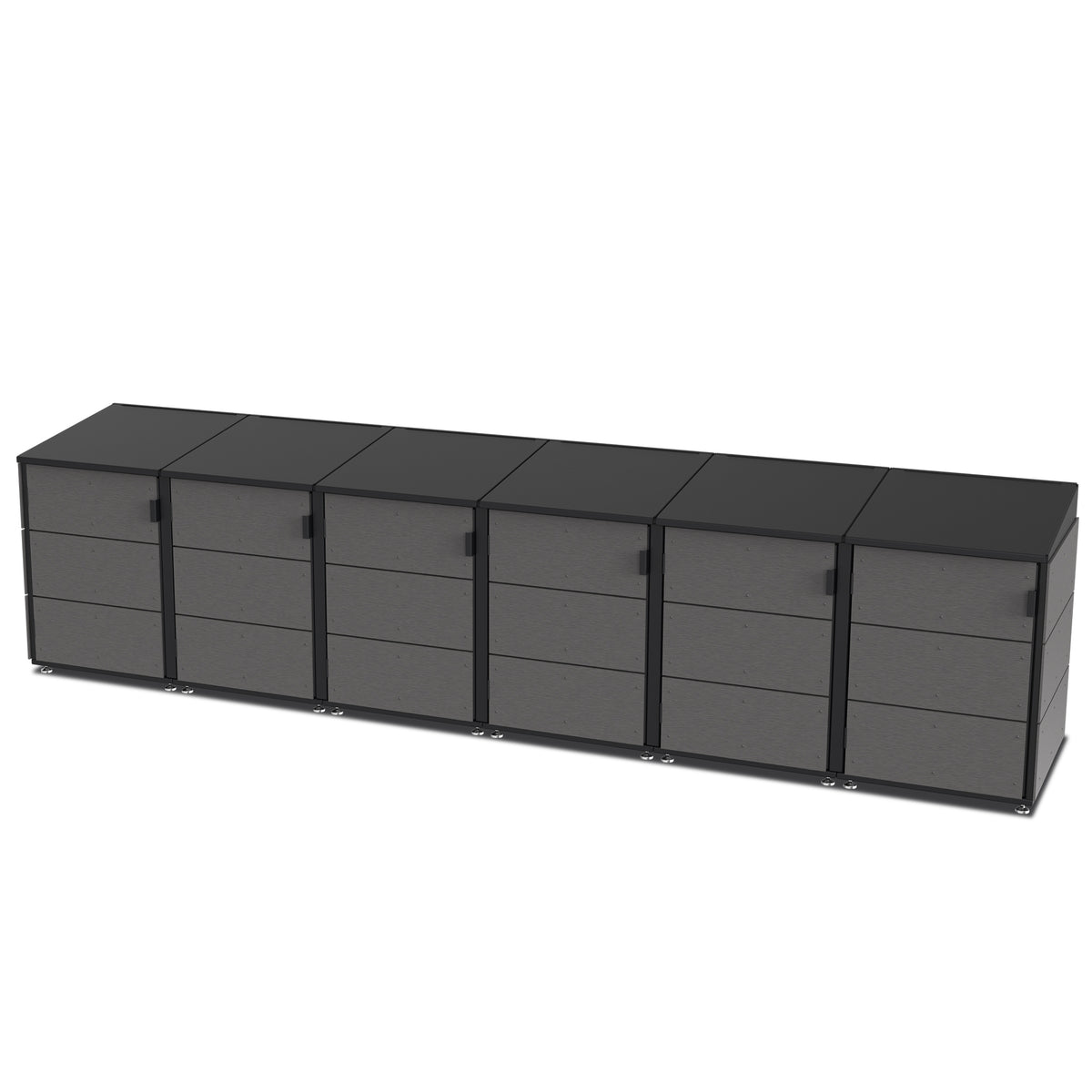 trash enclosure | size=small | modules=6 | color=charcoal