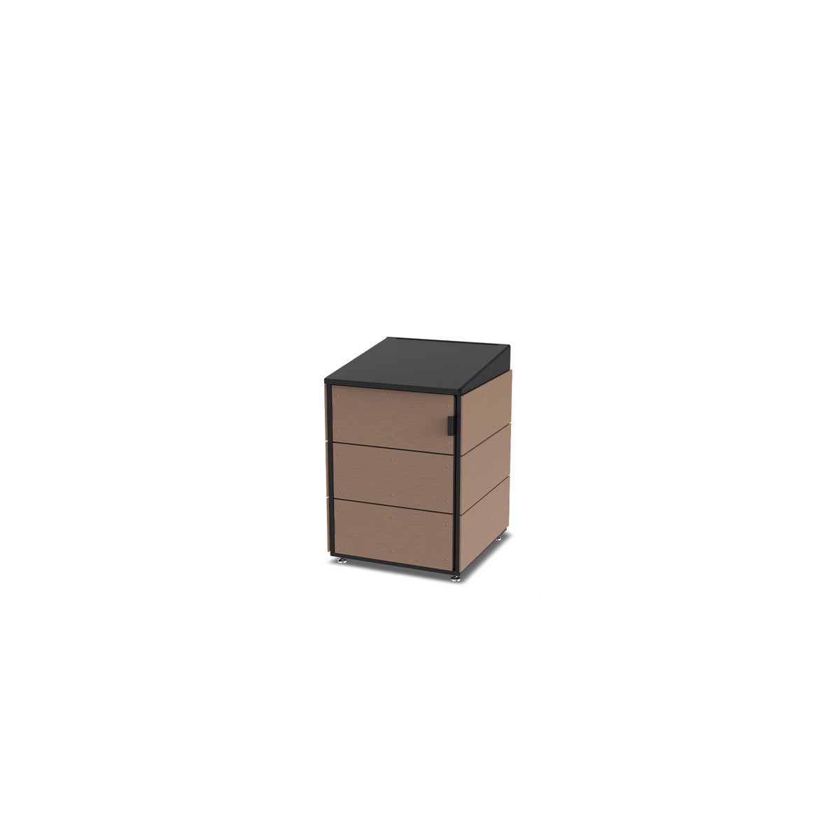 trash enclosure | size=small | modules=1 | color=coffee