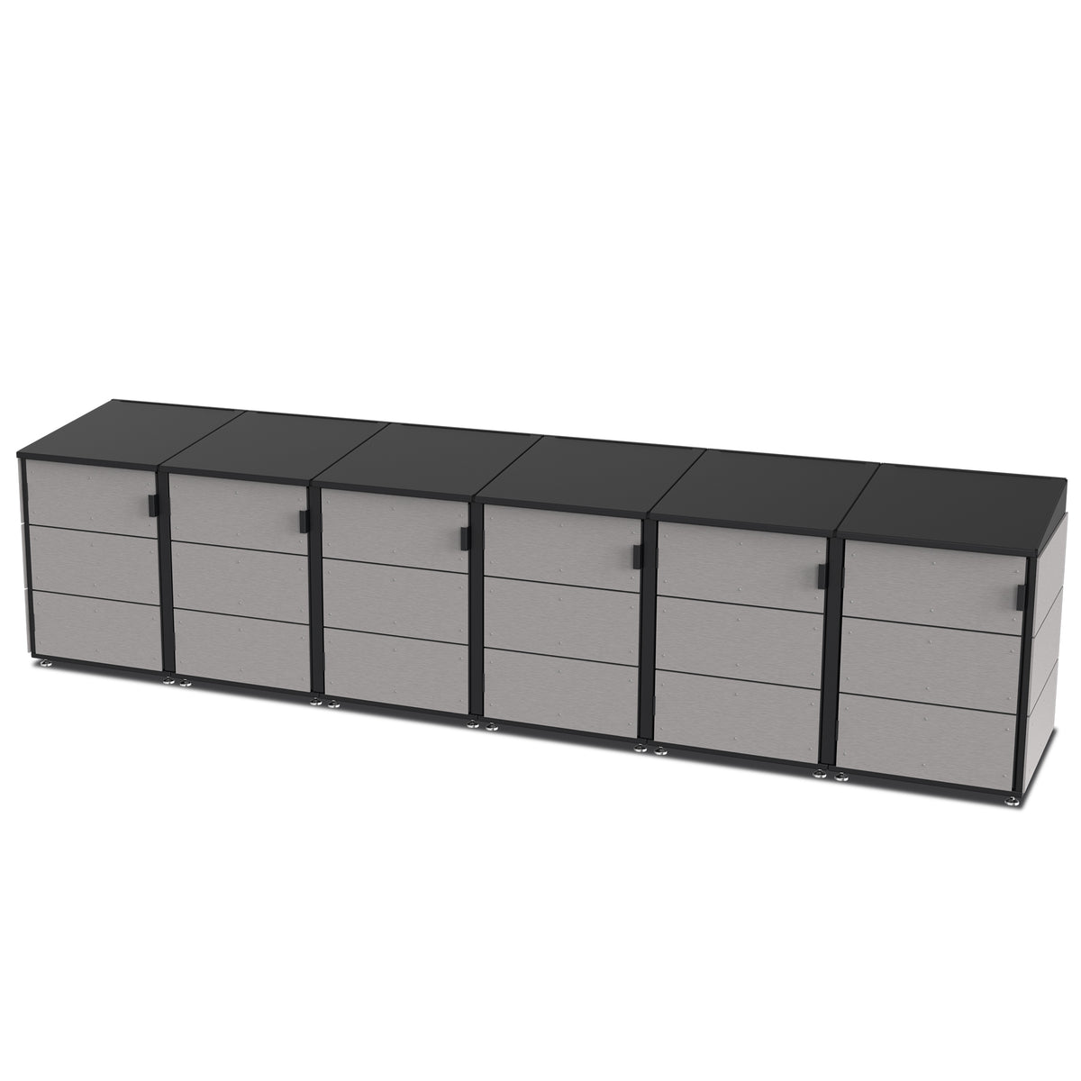 trash enclosure | size=small | modules=6 | color=slate