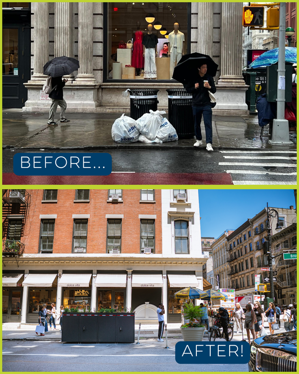 SoHo’s Trash Bins Are Blooming