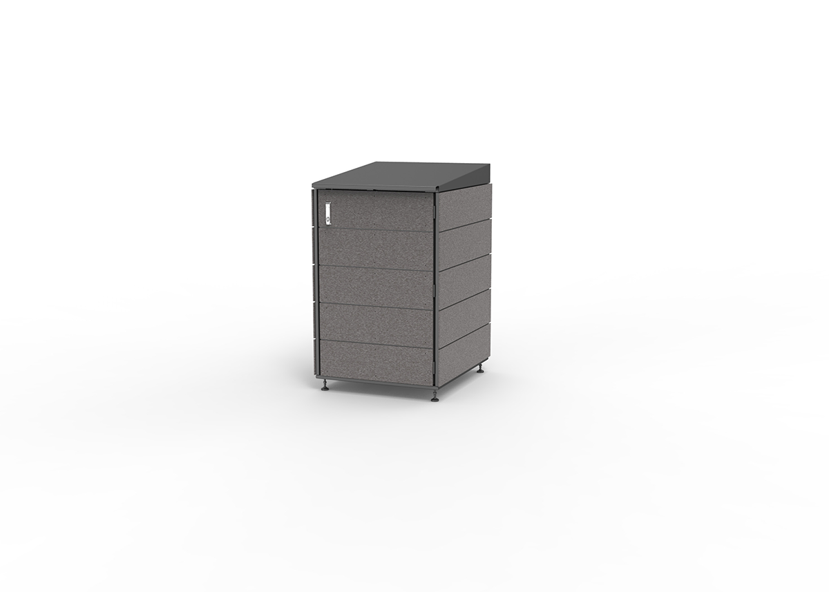 Modern storage shed.