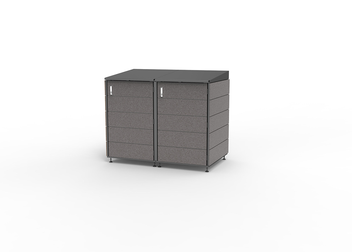 Modern storage shed.