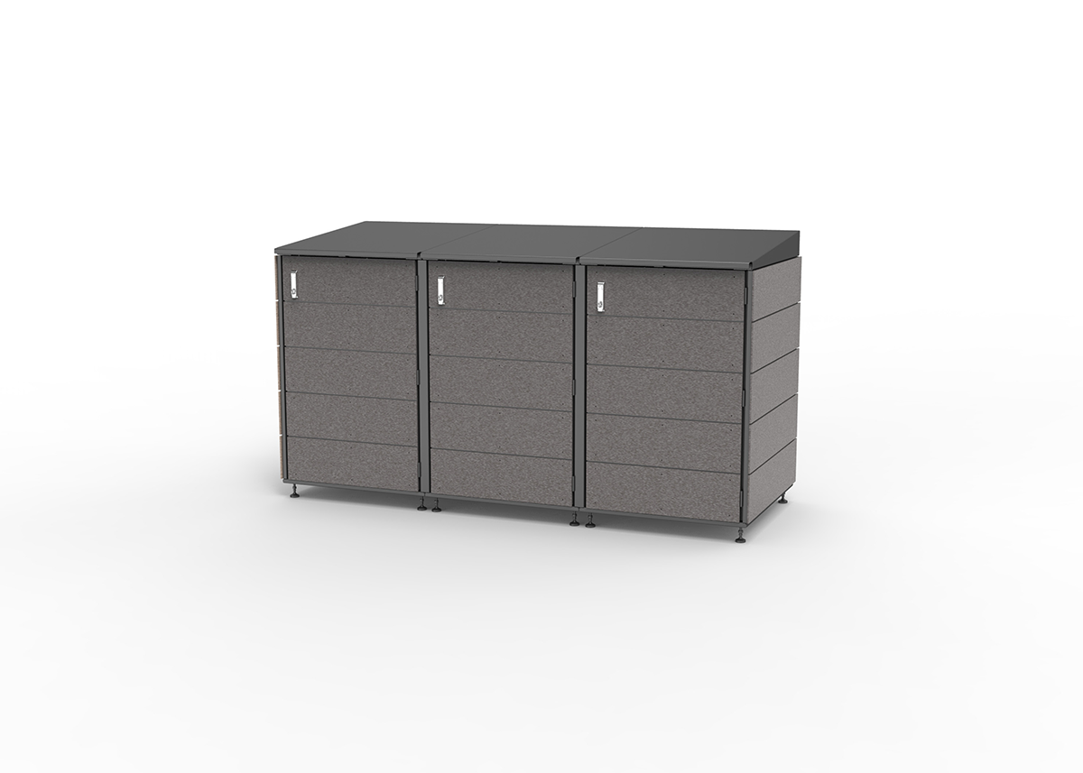 Modern storage shed.