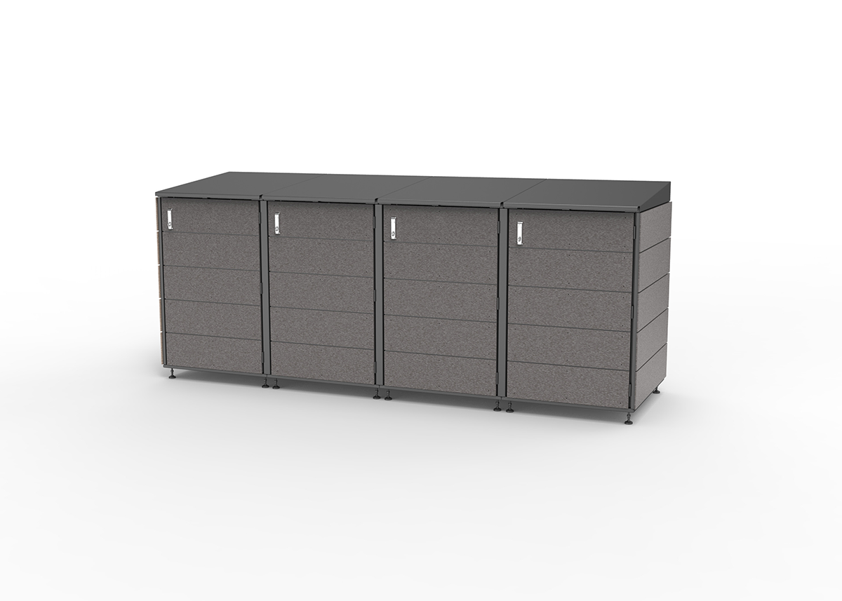 Modern storage shed.