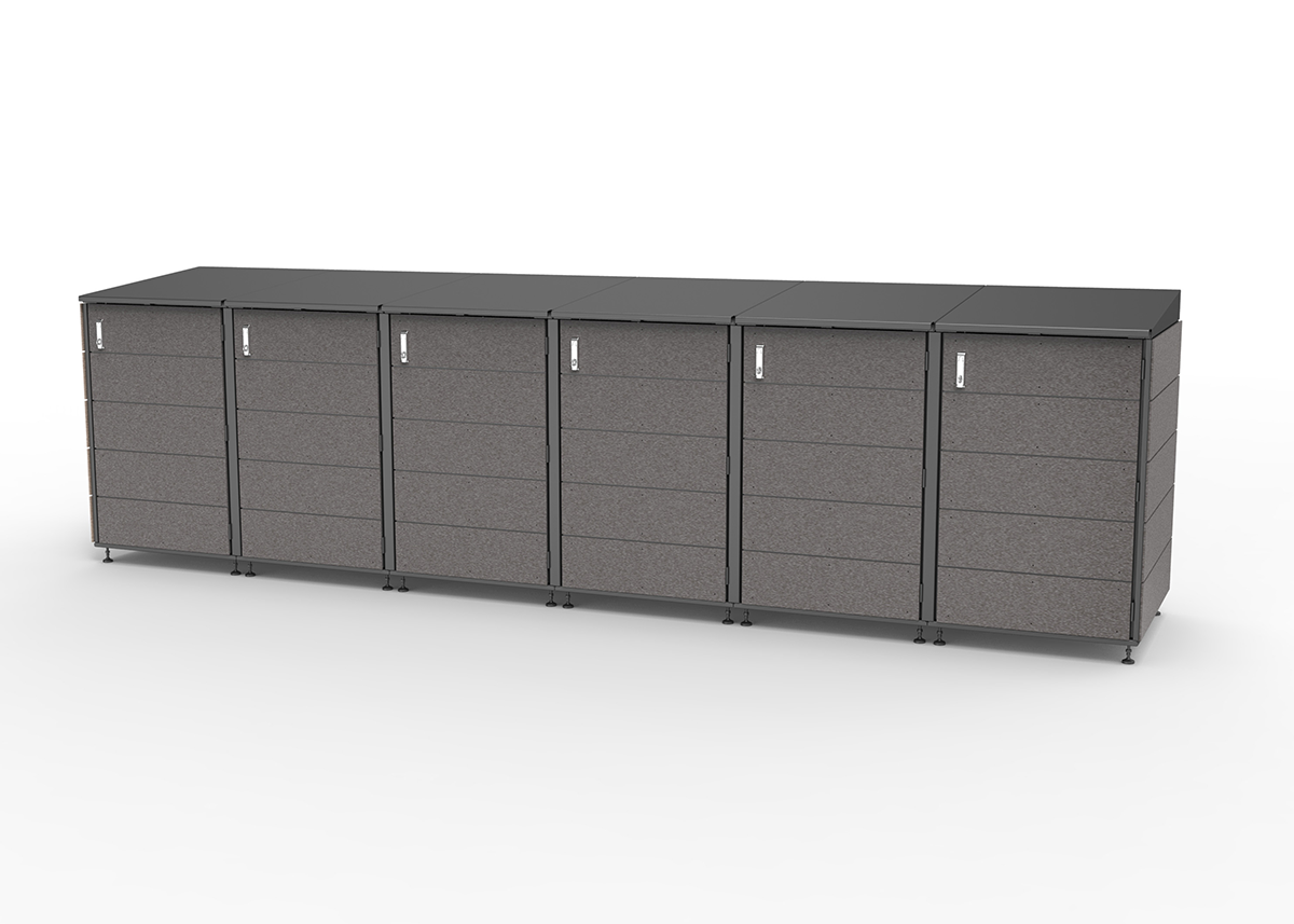 Modern storage shed.
