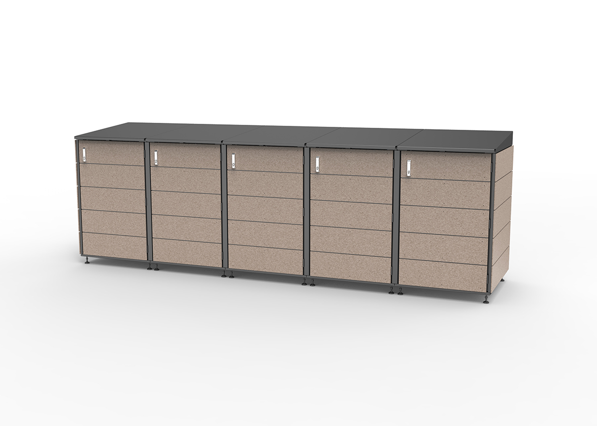 Modern storage shed.